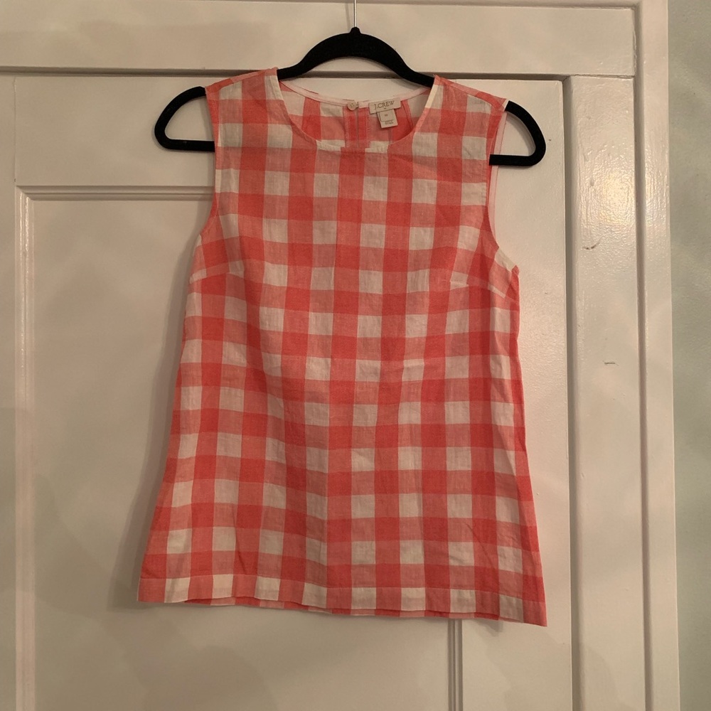 J. Crew pink and white shirt